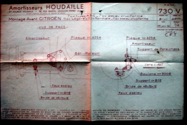 Plan Technique Amortisseurs Houdaille 730v F