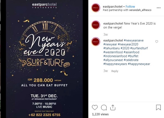 Acara Tahun Baru 2020 di Jogja