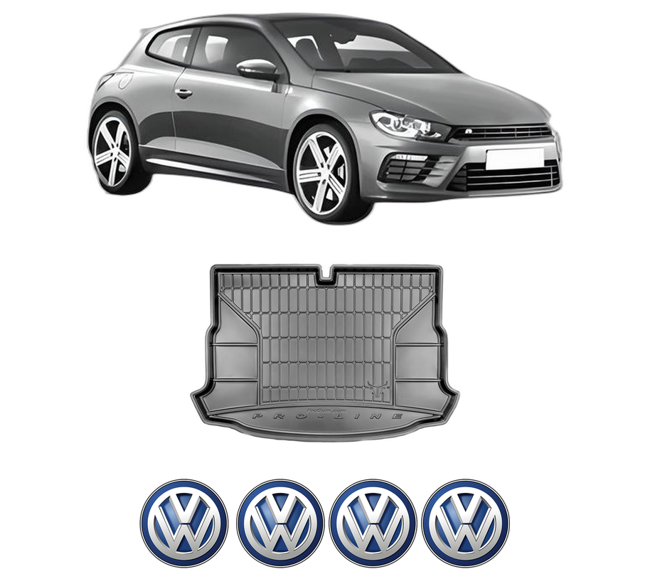 Tavita Portbagaj Volkswagen SCIROCCO III (137, 138) din 2008-2017, Protectie Portbagaj Auto, 4x Stickere auto cu Volkswagen
