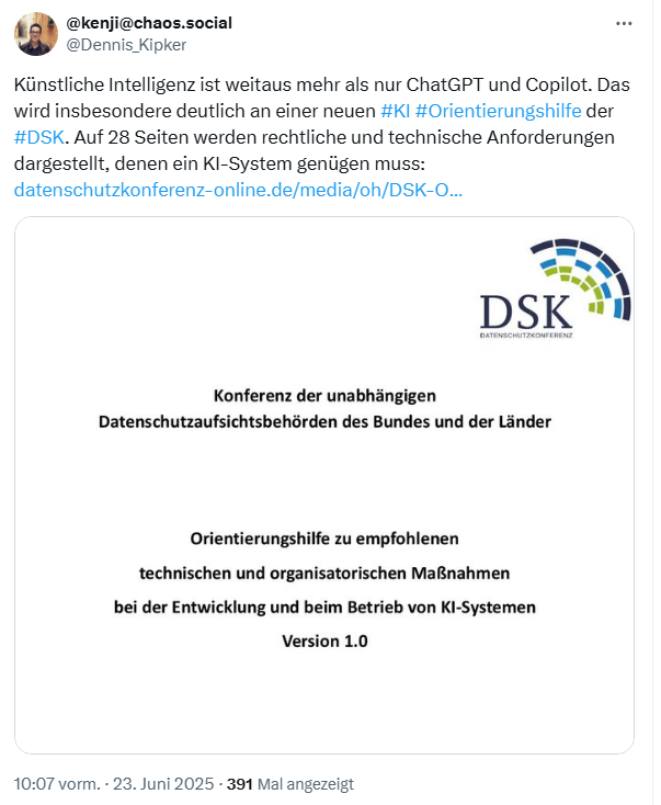 KI-Orientierungshilfe der DSK