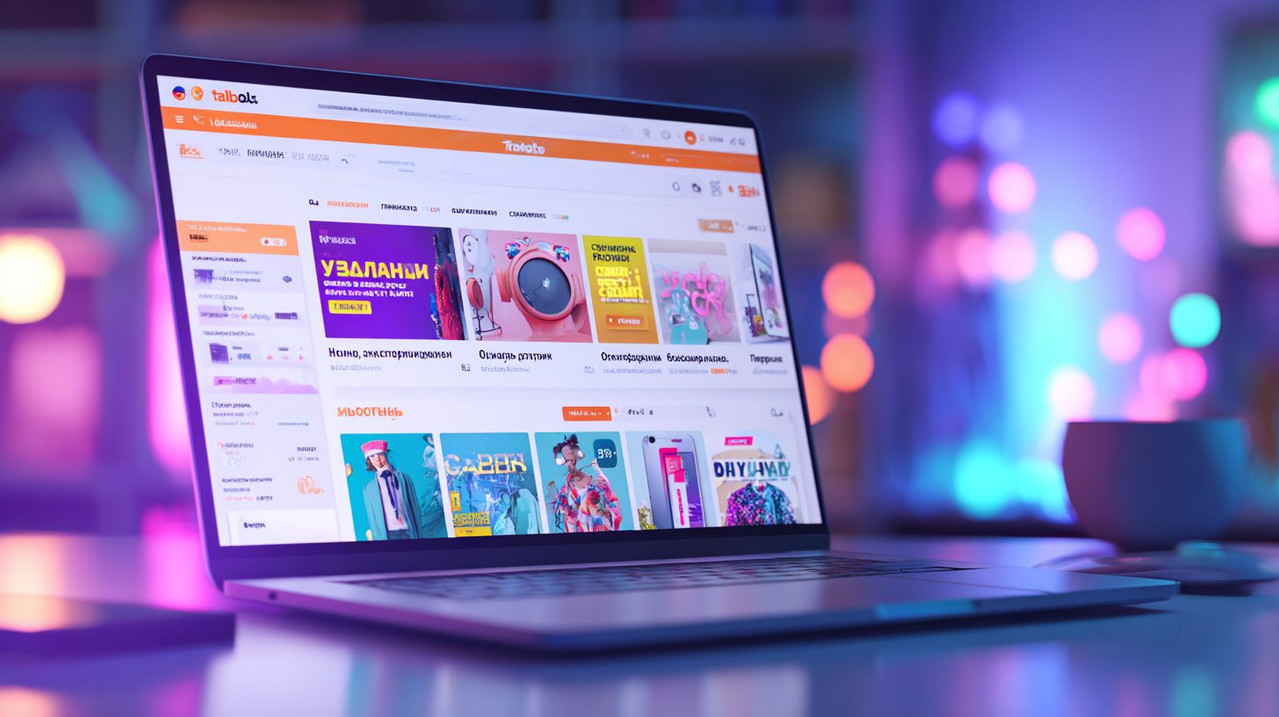 Главная страница Taobao с опциями для российских пользователей