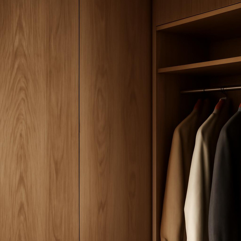 Отделка стен гардеробной комнаты панелями