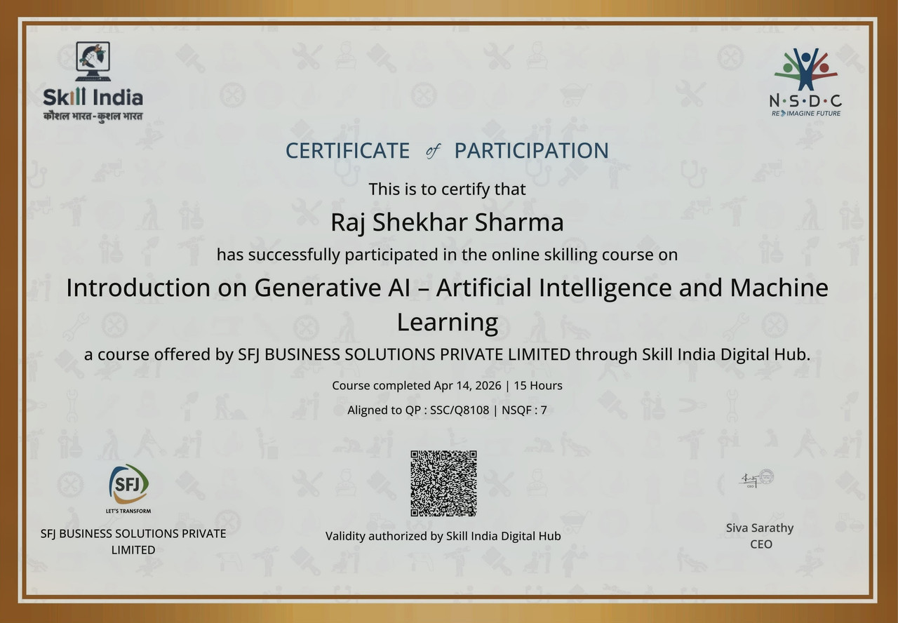 Skill India Generative AI Certificate