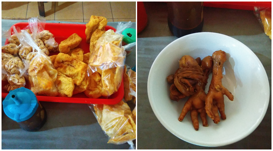 Makanan sampingan di Mie Ayam Adik Dewi, Rabu (21/8/2019).