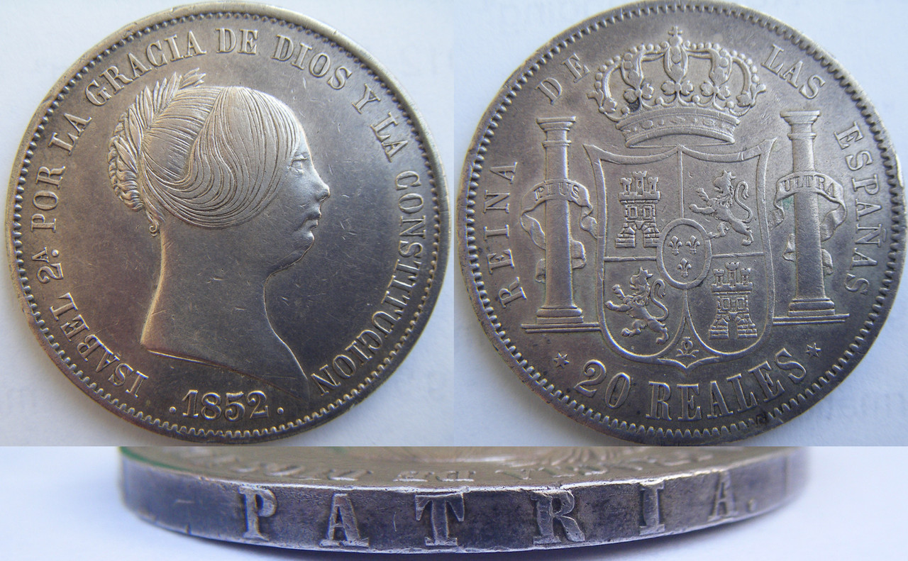 20 Reales 1852. Isabel II. Madrid. 20-R-Isabel-II-1852-Madrid