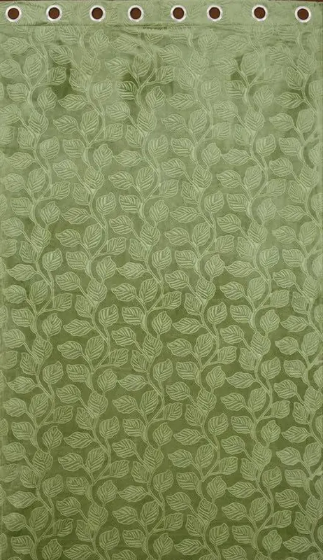 LEAF VELVET CURTAINS SET OF 1 Color 9 (R705)