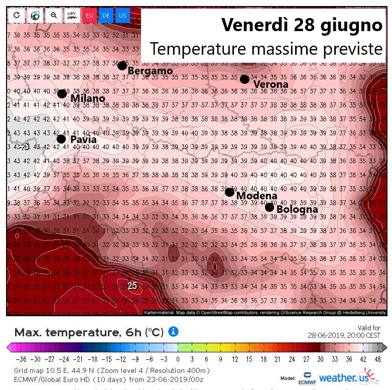 Ondata 2 temperature al suolo