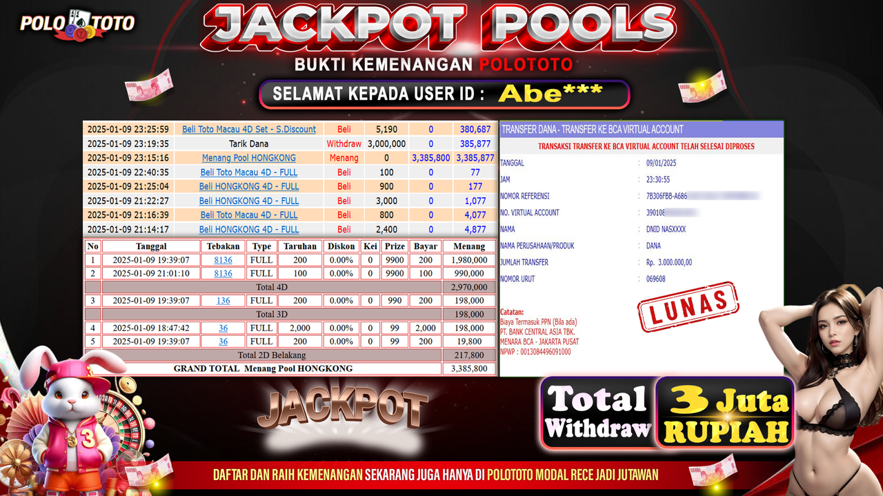 POLOTOTO JACKPOT TOGEL PASARAN HONGKONG Rp.3,000.000,-