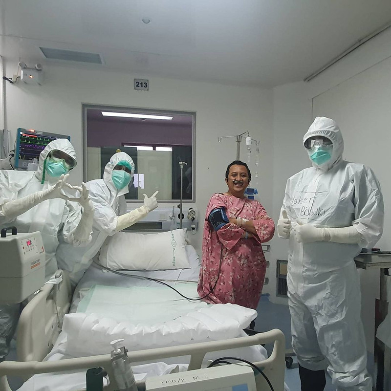 Ustad Yusuf Mansyur saat menjalani perawatan karena terinfeksi Covid-19 di RSPAD, Sabtu (19/12/2020).