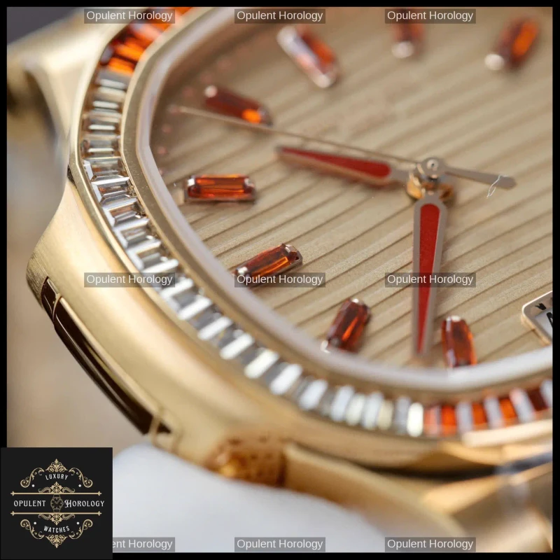 Patek Philippe Nautilus 7118/1300R Replica Rose Gold 35.2mm Diamond Bezel