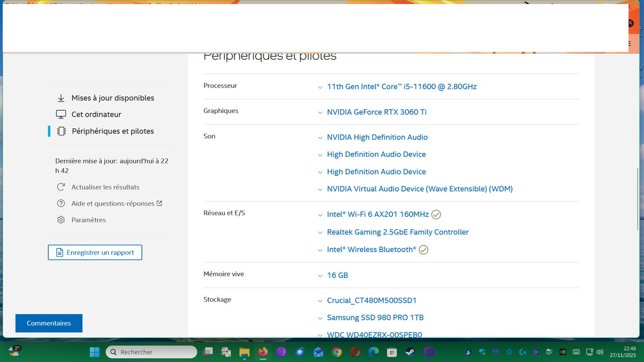 périphériques et pilotes
