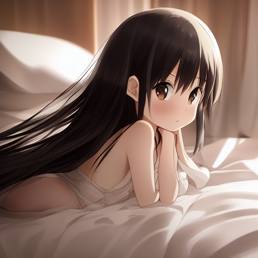 00529-1780980426-Shakugan_no_Shana, nudeo jousama squatting, on bed, 1girl, full_body, 7yo little gi