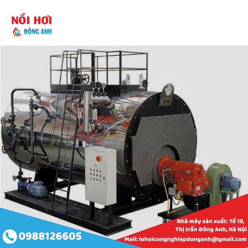 nồi hơi đốt dầu 2 tấn