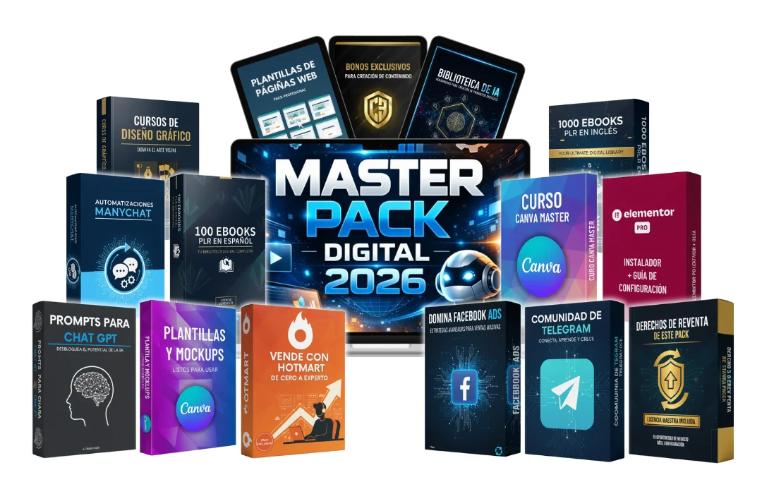 Master Pack Digital 2026 — Portada del pack de recursos PLR