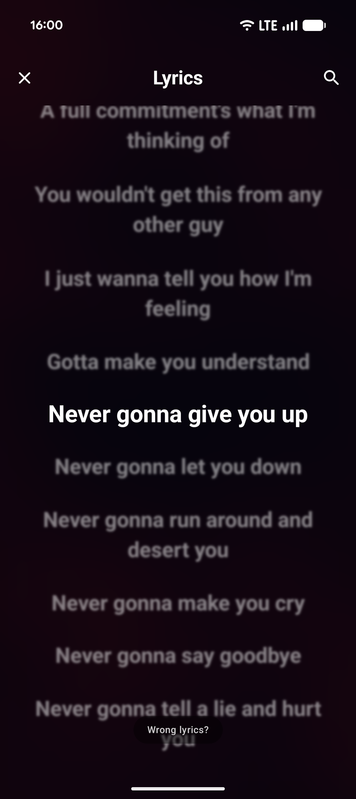 Lyrics Screen