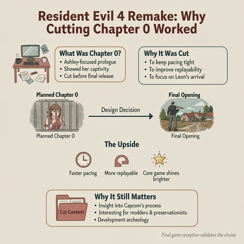 Resident Evil 4 Remake Had a Cut Ashley Chapter 0 - Here's What We Missed 1 Dark atmospheric horror game environment