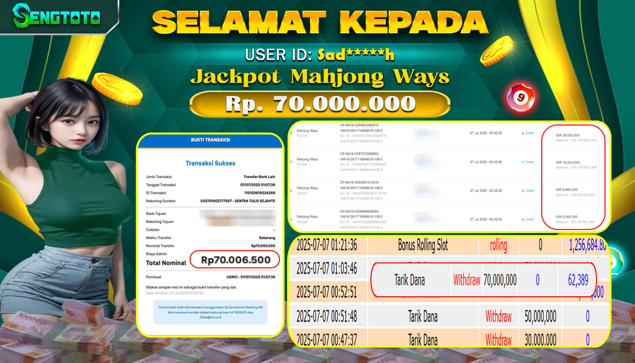 BUKTI PEMBAYARAN SLOT MAHJONG WAYS
