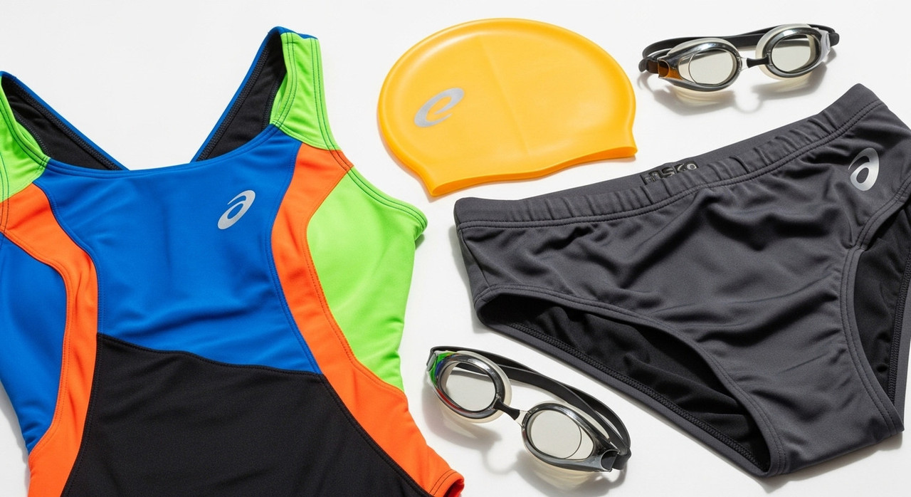 Спортивные купальники и плавки для бассейна с очками и шапочкой для плавания