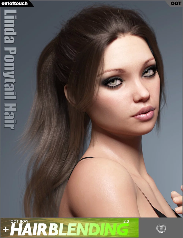 Linda Ponytail Hair for Genesis 3 and 8 Female(s) Linda Ponytail Hair for Genesis 3 and 8 Female(s)