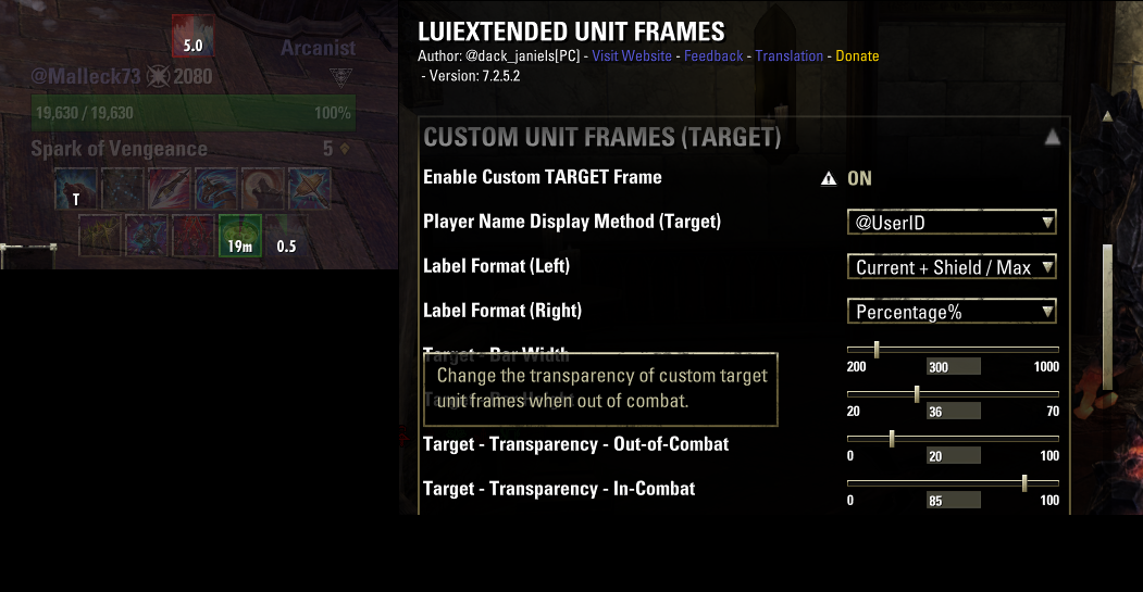 buffs ooc target