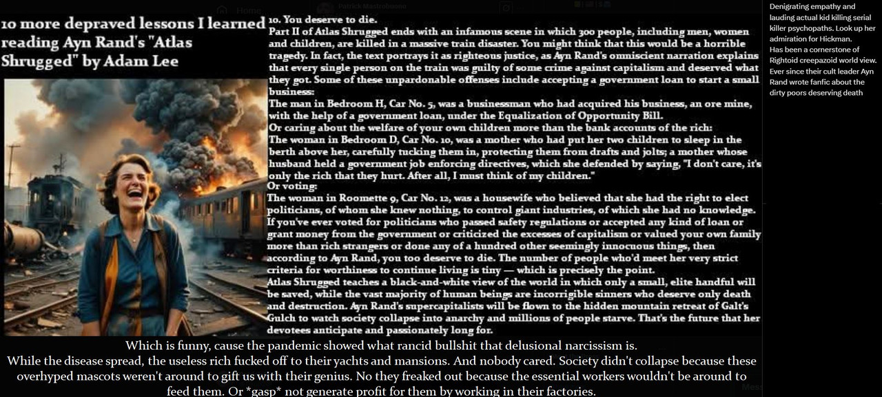 Ayn Rand depraved lessons pandemic lesson