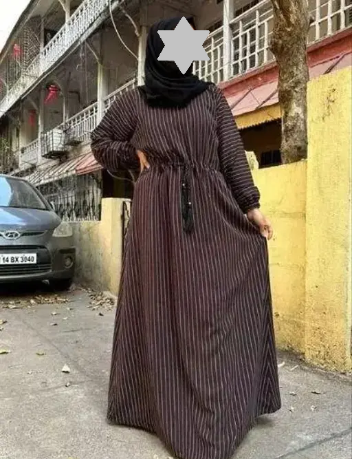 Fancy Muslim Wear Abaya Burqa Patti Dori Naqab (WITHOUT SHAWL) Color5 (R227)