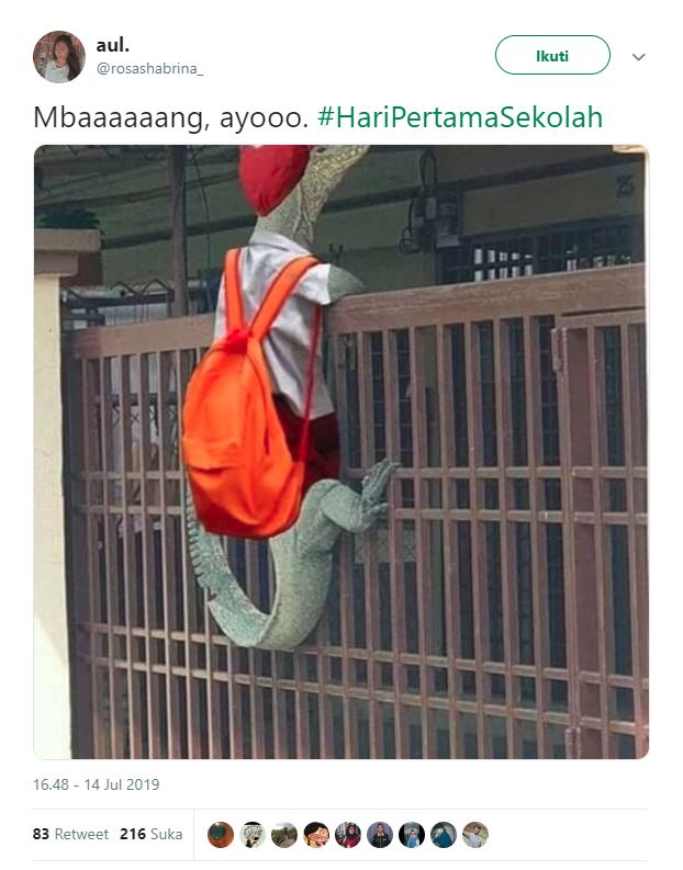 Biawak viral berangkat sekolah