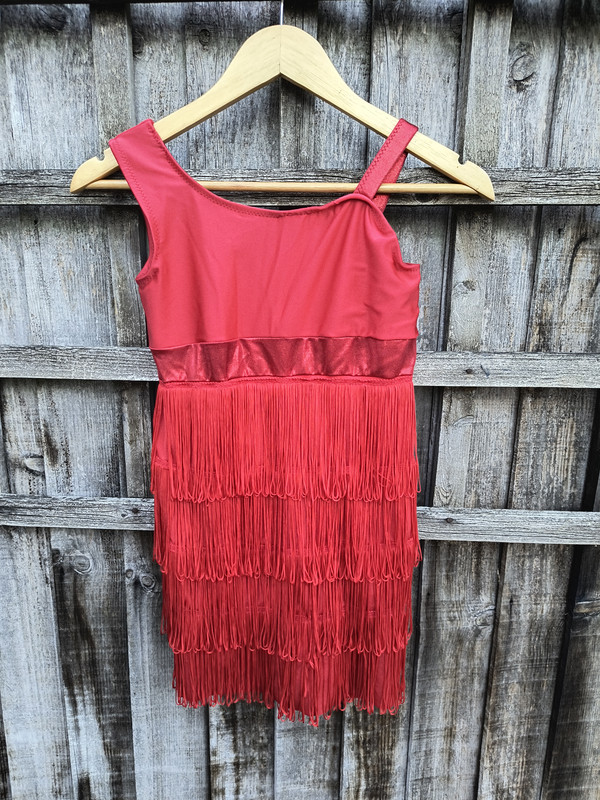Red Tassel Dance Dress - Dance Size 3/4
