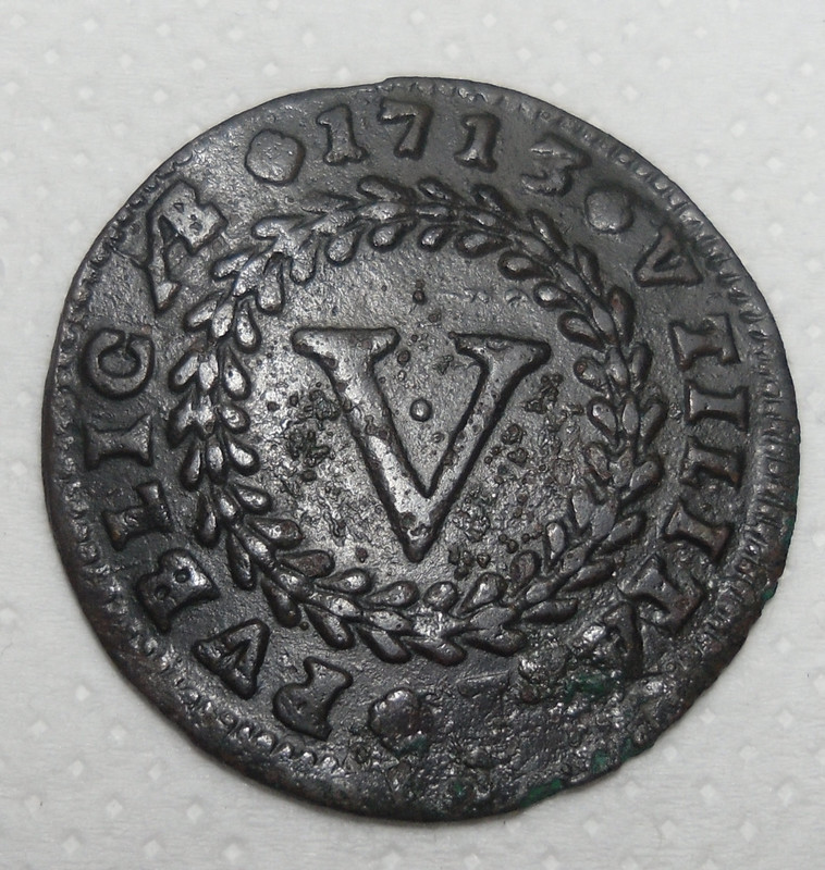 V Réis 1713 D. João V Reverso