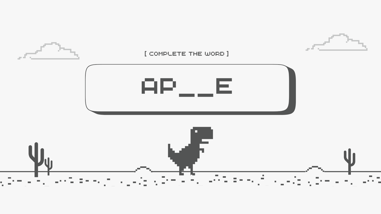 White Gray Modern Pixel Dino Trivia Game Night Presentation
