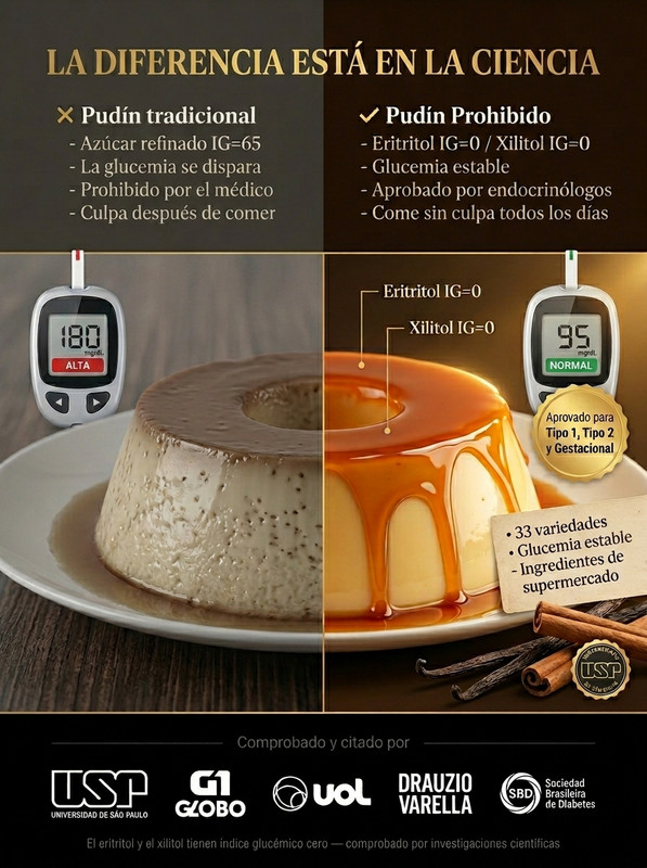 Pudín con y sin azúcar — la diferencia que no ves