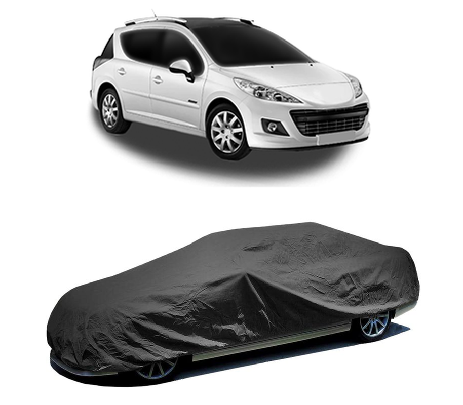 Husa tip prelata auto pentru PEUGEOT 207 SW Estate Van (WK_) 2007 - 2012,culoare negru, material textil impermeabil, rezistanta la intemperii praf UV, CARPASSION Husa Protectie
