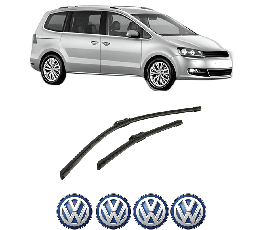 Set stergatoare auto Volkswagen SHARAN (7N1, 7N2) din 2010-2022, pentru parbriz auto, 2 bucati, Bosch Aerotwin, din cauciuc siliconat rezistent, 4 Stickere Auto Volkswagen