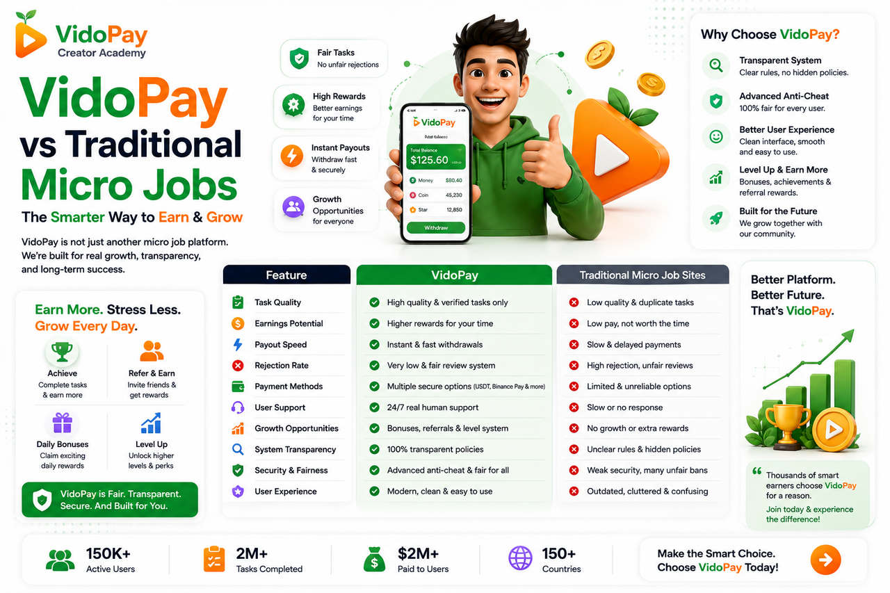 Comparison between click based micro task platforms and VidoPay model