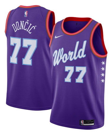 RARE 2020 NIKE LUKA DONCIC ALL-STAR RISING WORLD PURPLE SWINGMAN JERSEY ...