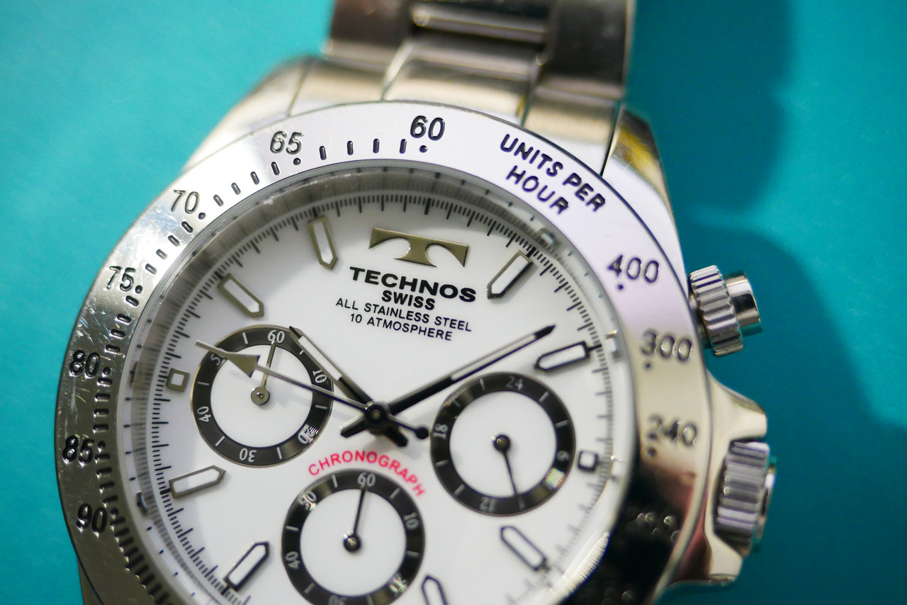 WTS Technos homage Rolex 16520 Daytona white inverted 6 dial image 3