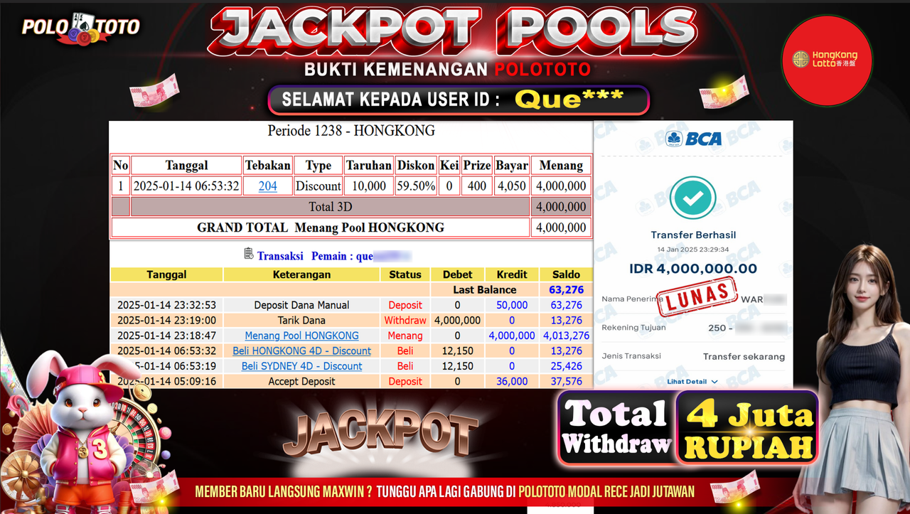 POLOTOTO JACKPOT TOGEL PASARAN HONGKONG Rp.4,000.000,-