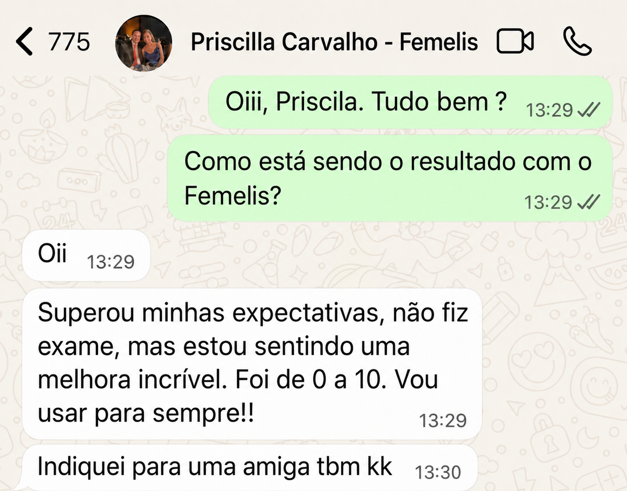 Print WhatsApp cliente FEMELIS