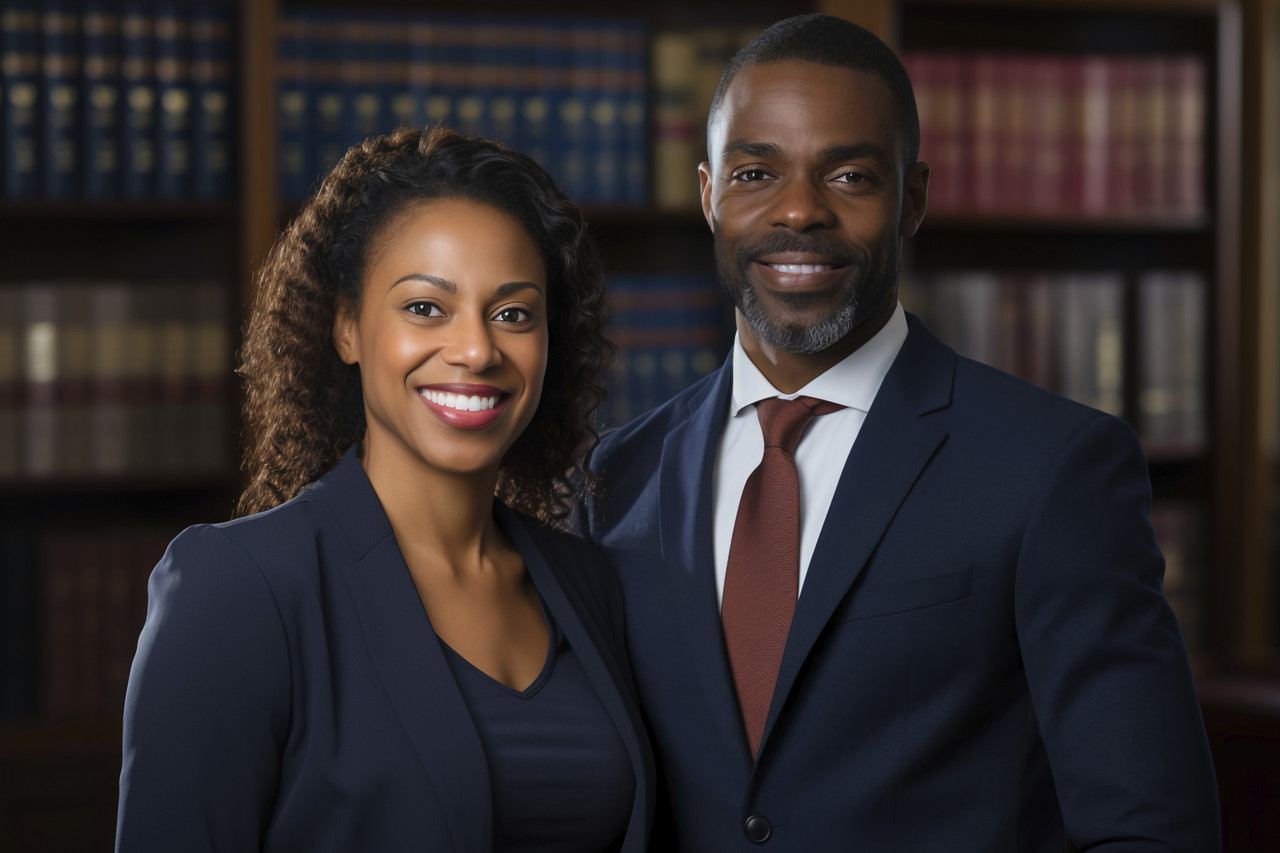 Two professionals working together in a leadership setting