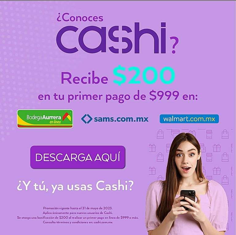 $200 EN CASHI EN PRIMERA COMPRA DE $999 
