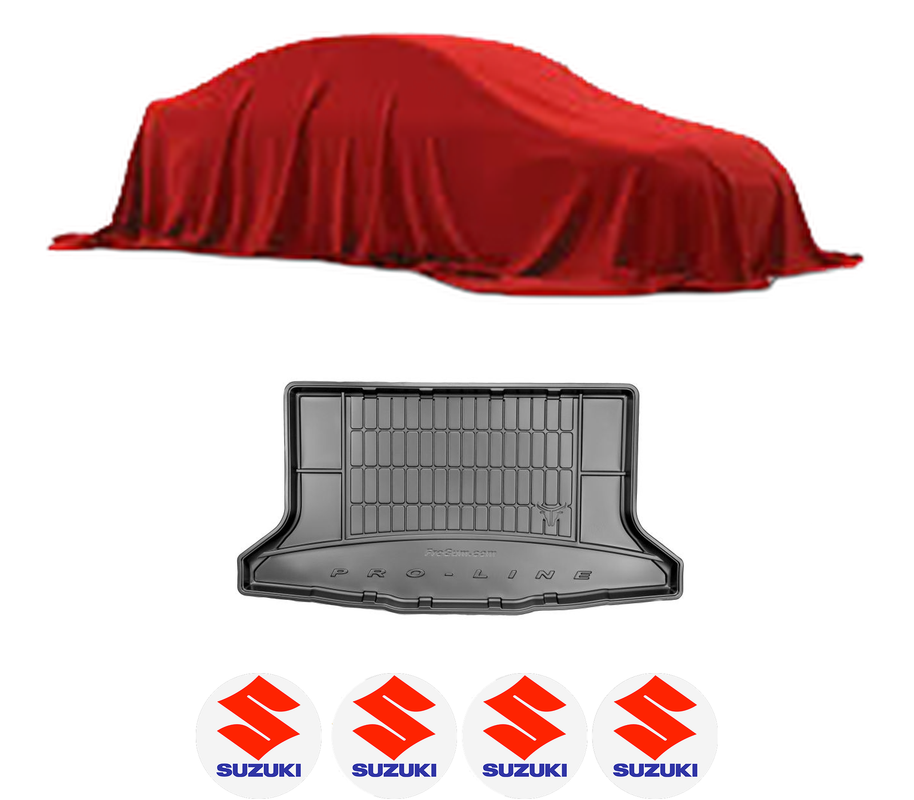 Tavita Portbagaj SUZUKI SX4 (EY, GY) din 2006-2015, Protectie Portbagaj Auto, 4x Stickere auto cu SUZUKI