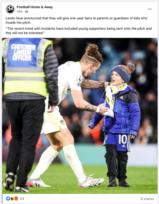Leeds have announced that they will give one-year bans to parents or guardians of kids who invade th