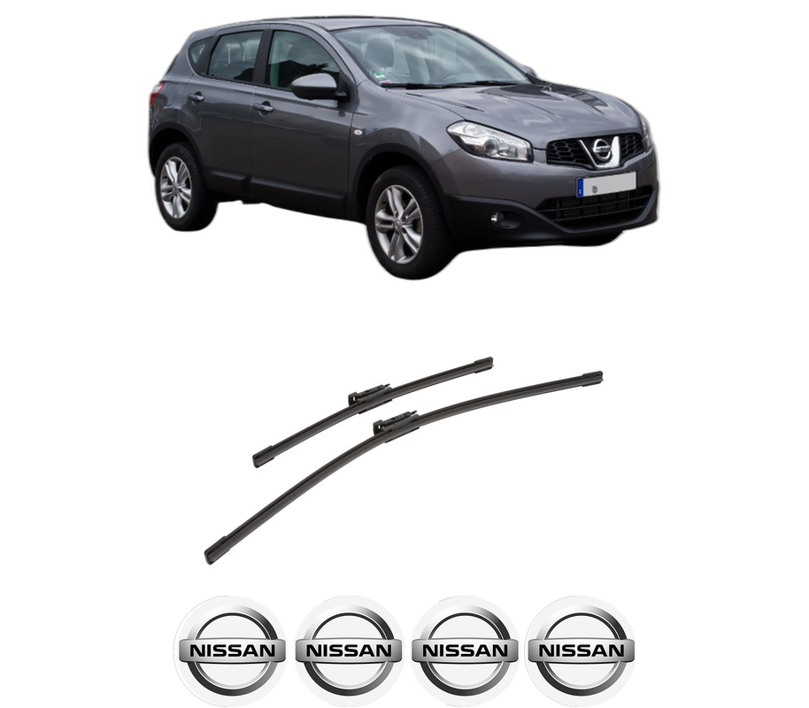Set stergatoare auto NISSAN QASHQAI I VAN (J10) din 2013-2014, pentru parbriz auto, 2 bucati, Bosch Aerotwin, din cauciuc siliconat rezistent, 4 Stickere Auto NISSAN
