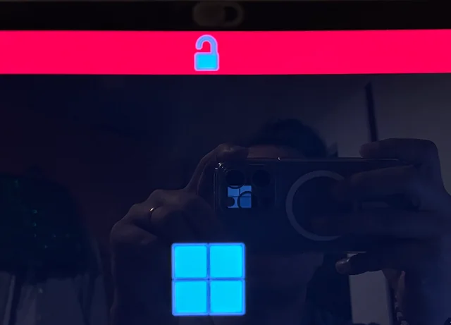 Surface Pro 8 with red bar on display