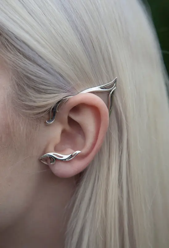 Elf ear cuff silver, Elven ear wrap no piercing, Fairy earring | eBay