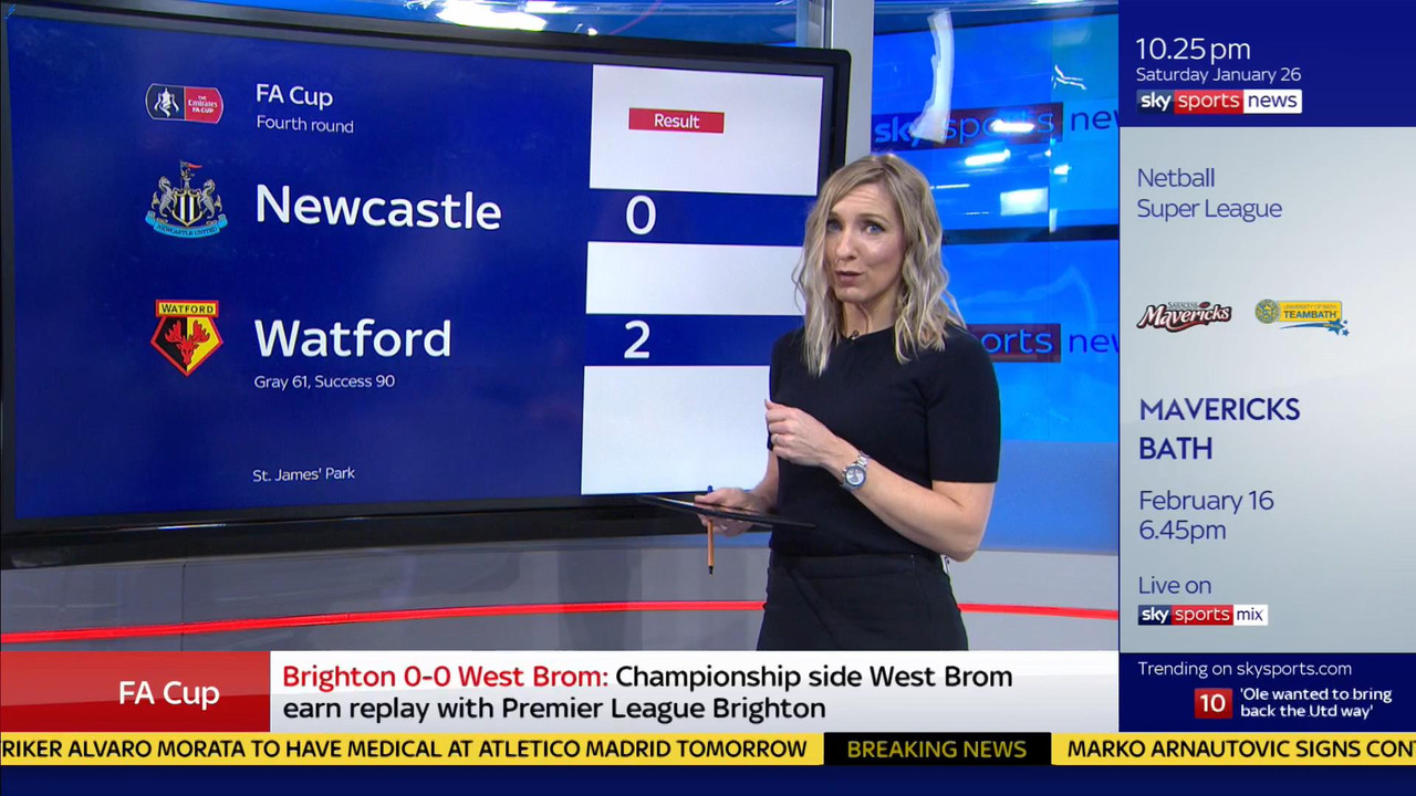 26 January - 22.00.00 - Sky Sports News At Ten. Round up of all 