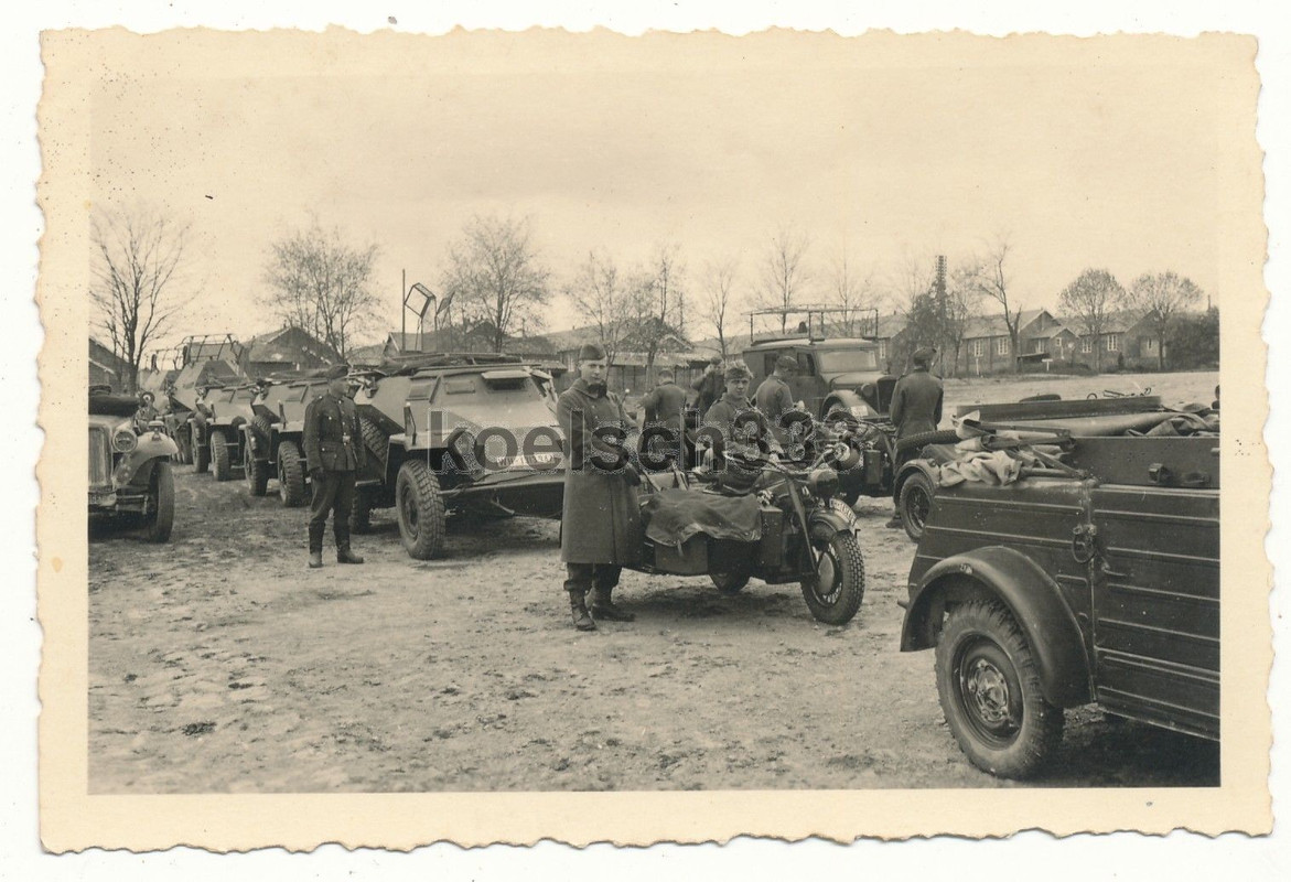 Foto Rad Panzer Zündapp Krad KS 750 Funkwagen PKW VW Kübelwagen 