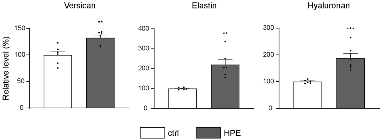 Human placental extract and extracellular-matrix proteins in dermal fibroblasts