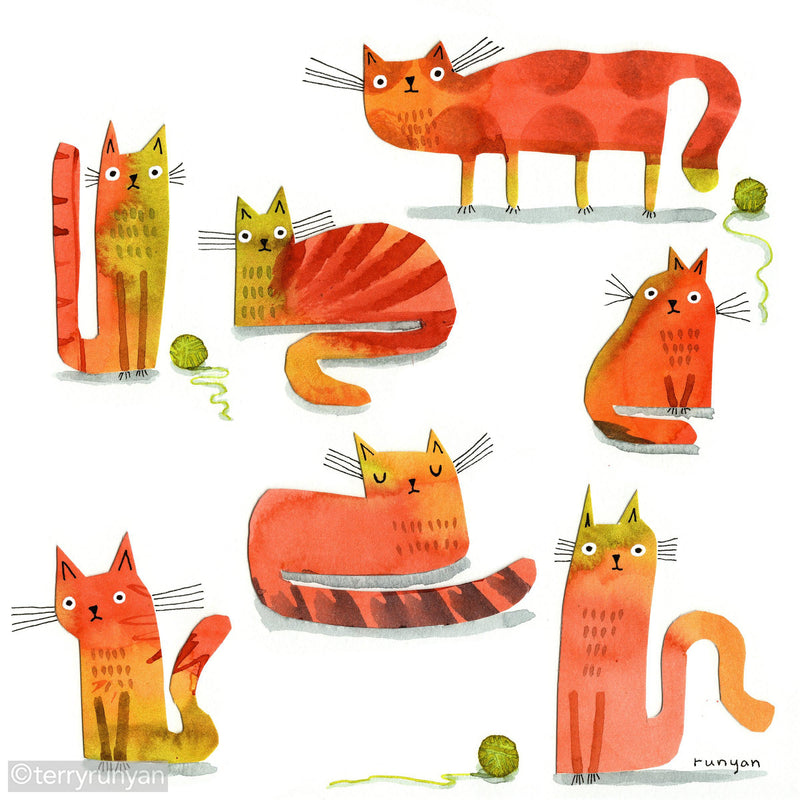 PAINTEDPAPERCATS2origsize8x8-800x