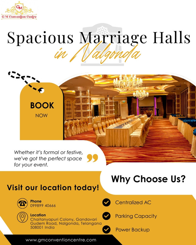 Spacious & Elegant Marriage Halls in Nalgonda